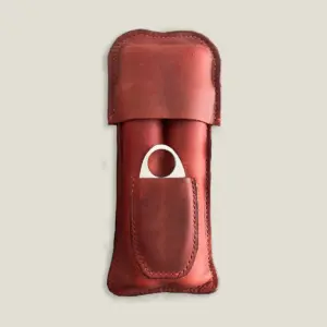 Handmade Leather 2-Cigar Case