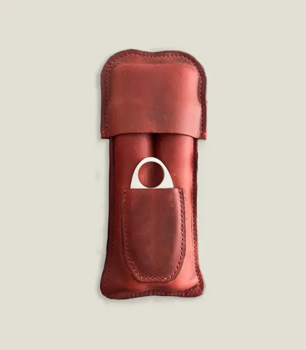 Handmade Leather 2-Cigar Case