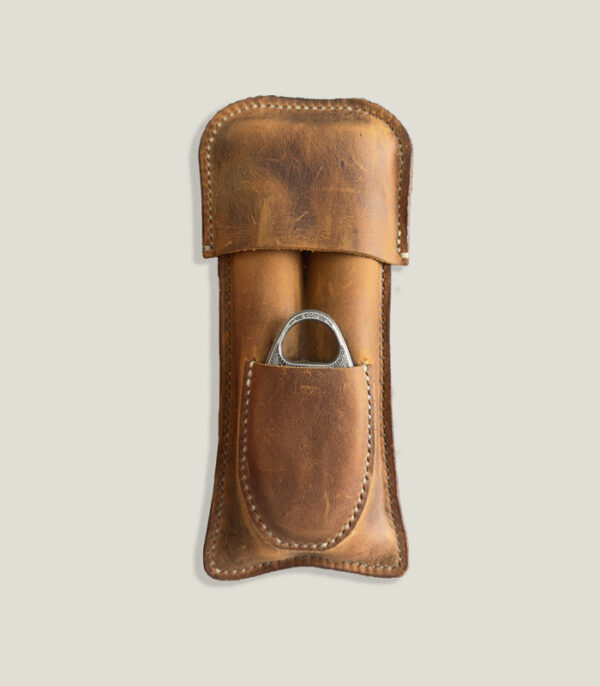 Handmade Leather 2-Cigar Case