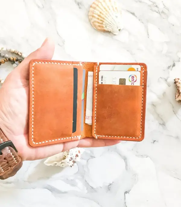 Handmade and Hand-Stitched Bifold Leather Wallet