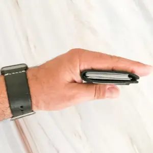 Handmade Black Leather Card Wallet