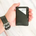 Handmade Black Leather Card Wallet