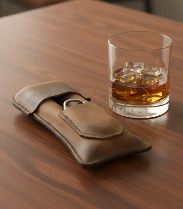 Handmade Leather Double Cigar Case