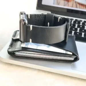 Minimalist Handmade Black Leather Card Wallet