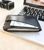 Minimalist Handmade Black Leather Card Wallet