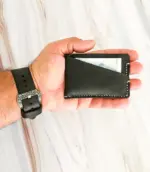 Minimalist Handmade Black Leather Card Wallet