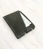 Minimalist Handmade Black Leather Card Wallet