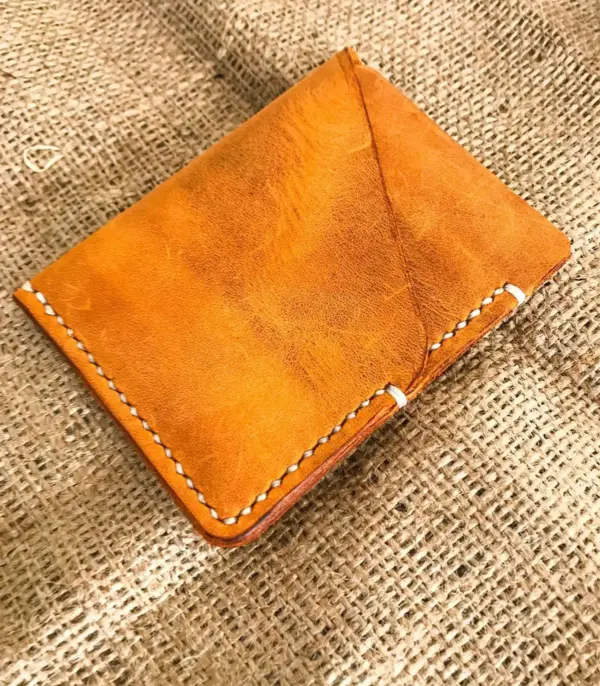 Minimalist Handmade & Hand Stitched Leather Card Wallet