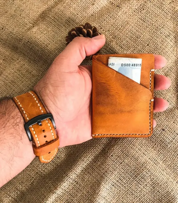 Minimalist Handmade & Hand Stitched Leather Card Wallet
