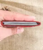 Minimalist Handmade Red Leather Card Wallet