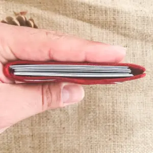 Minimalist Handmade Red Leather Card Wallet