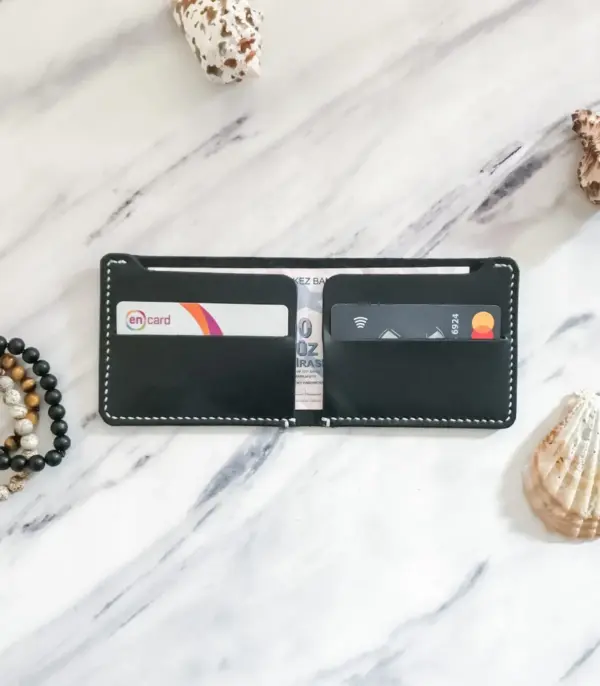 Handmade Black Leather Wallet