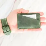 Handmade Dark Green Leather Card Wallet