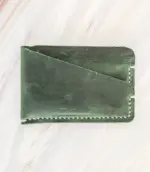 Handmade Dark Green Leather Card Wallet