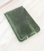 Handmade Dark Green Leather Card Wallet