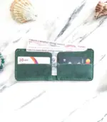 Handmade Dark Green Leather Wallet