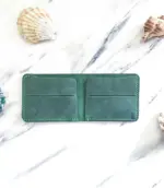 Handmade Dark Green Leather Wallet