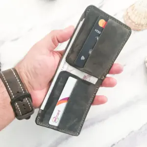 Handmade Gray Leather Wallet