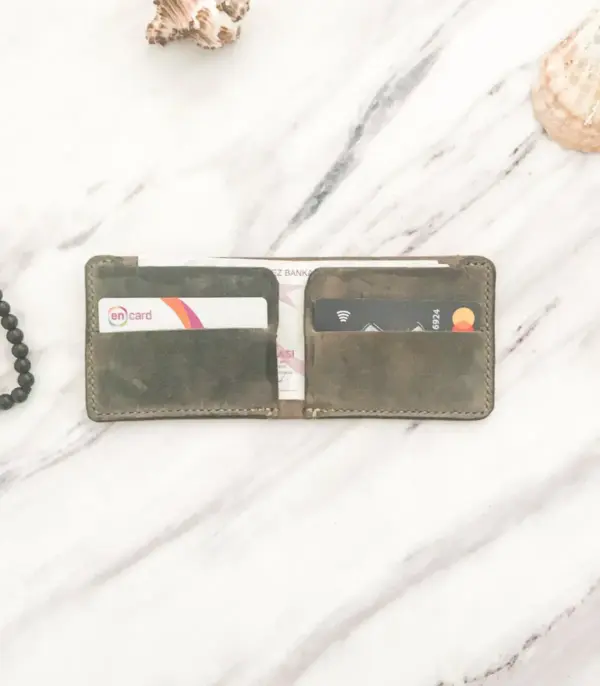 Handmade Gray Leather Wallet