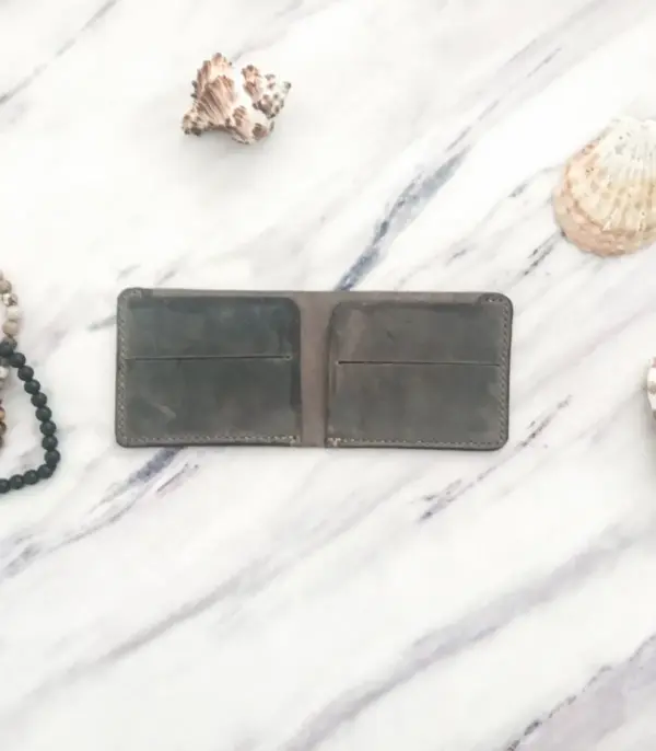 Handmade Gray Leather Wallet
