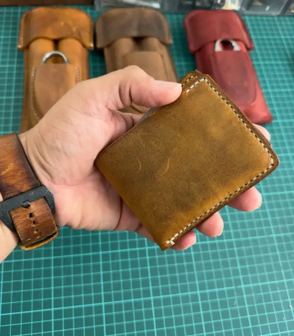 Handmade & Hand Stitched Leather Wallet