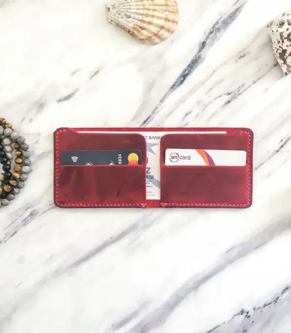 Handmade Red Leather Wallet