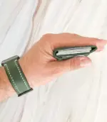 Minimal Handmade Dark Green Leather Card Wallet