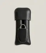 Handmade & Hand Stitched Black Leather 2-Cigar Case